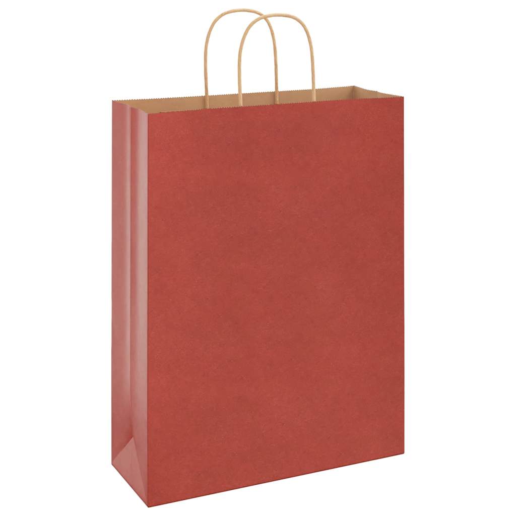 Sacchetti di Carta 50 pz con Manici Rossi 32x12x42 cm 4101746