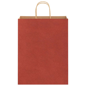 Sacchetti di Carta 50 pz con Manici Rossi 32x12x42 cm