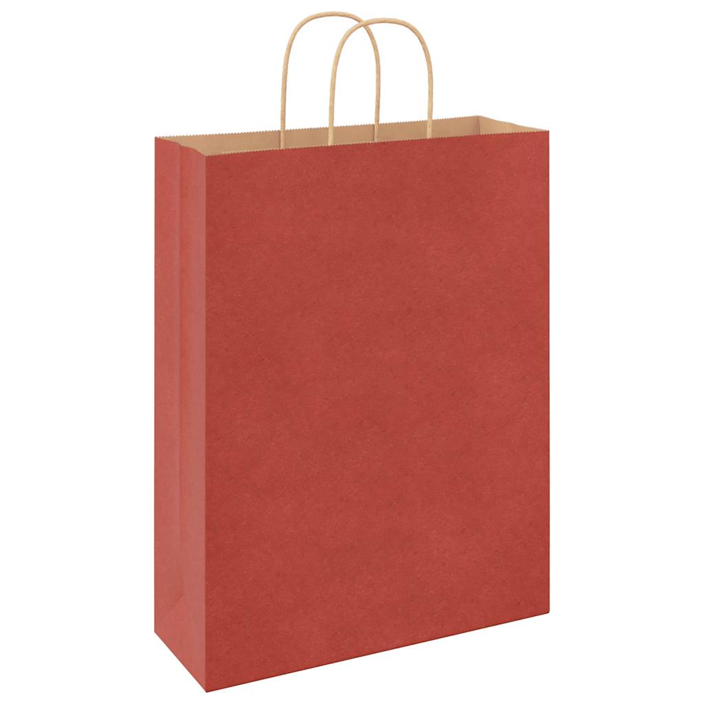 Sacchetti di Carta 50 pz con Manici Rossi 32x12x42 cm 4101746