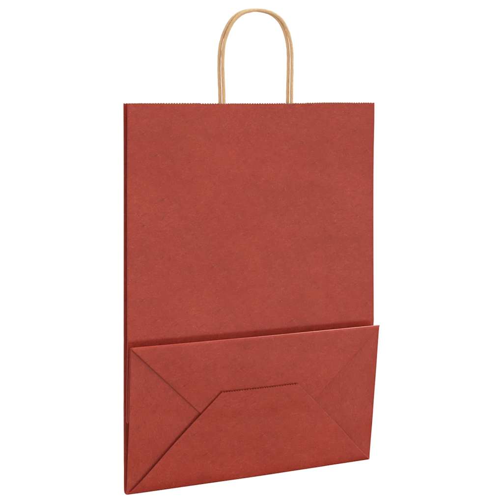Sacchetti di Carta 50 pz con Manici Rossi 32x17x44 cm 4101748