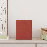 vidaXL Sacchetti di Carta 250 pz con Manici Rossi 18x8x22 cm