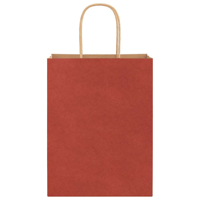 vidaXL Sacchetti di Carta 250 pz con Manici Rossi 21x11x28 cm