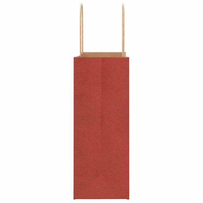 Sacchetti di Carta 250 pz con Manici Rossi 21x11x28 cm 4101755