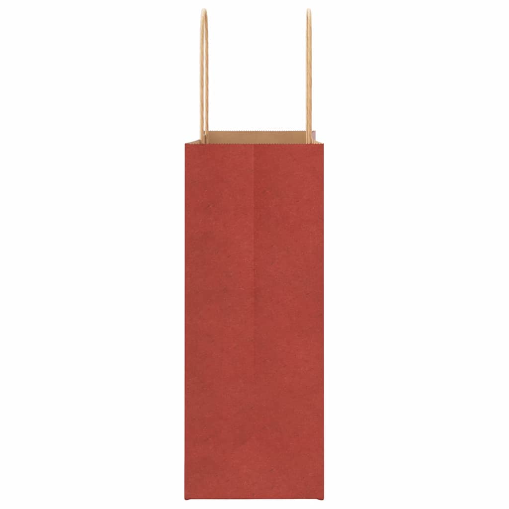 vidaXL Sacchetti di Carta 250 pz con Manici Rossi 21x11x28 cm