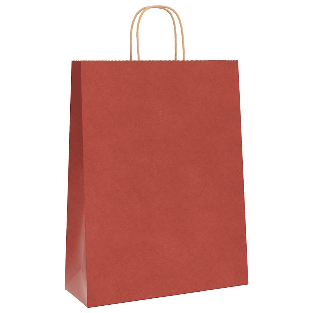 vidaXL Sacchetti di Carta 250 pz con Manici Rossi 32x12x42 cm