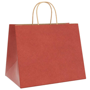 Sacchetti di Carta 250 pz con Manici Rossi 32x22x24 cm 4101763