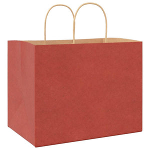 Sacchetti di Carta 250 pz con Manici Rossi 32x22x24 cm 4101763