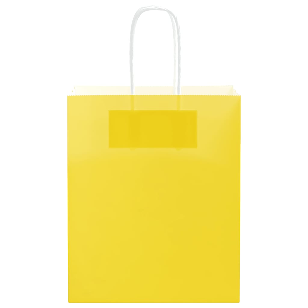 vidaXL Sacchetti di Carta 50 pz con Manici Gialli 18x8x22 cm
