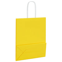 vidaXL Sacchetti di Carta 50 pz con Manici Gialli 18x8x22 cm