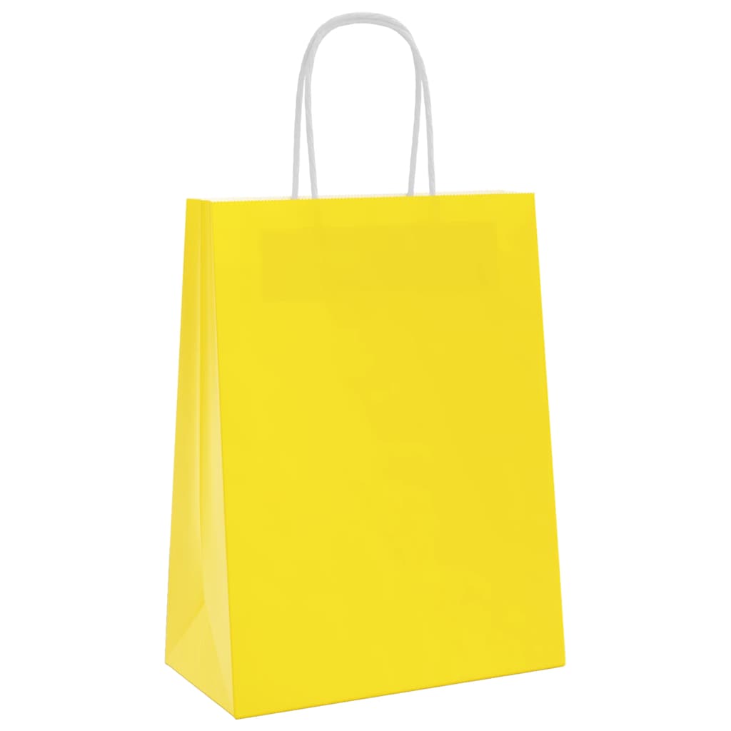 Sacchetti di Carta 50 pz con Manici Gialli 21x11x28 cm 4101769