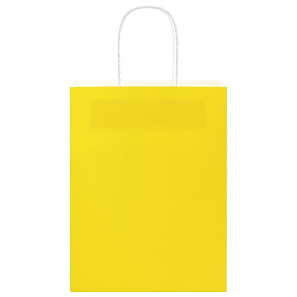 vidaXL Sacchetti di Carta 50 pz con Manici Gialli 21x11x28 cm