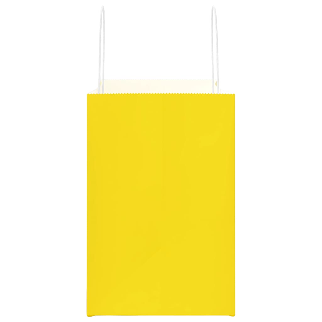 Sacchetti di Carta 50 pz con Manici Gialli 26x17x25 cm