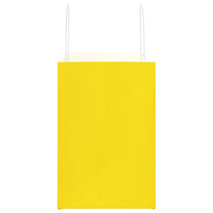 Sacchetti di Carta 50 pz con Manici Gialli 26x17x25 cm