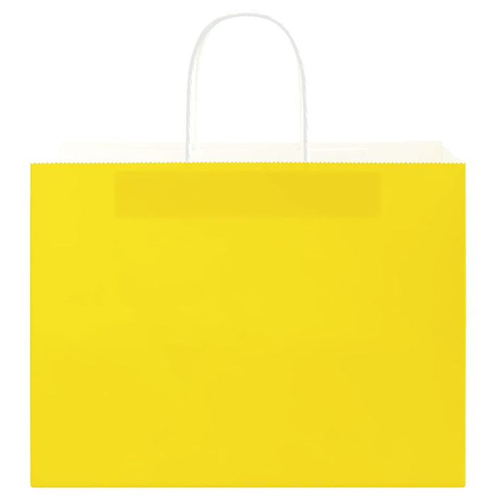 vidaXL Sacchetti di Carta 50 pz con Manici Gialli 32x17x25 cm