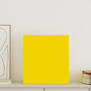 Sacchetti di Carta 50 pz con Manici Gialli 45x17x48 cm