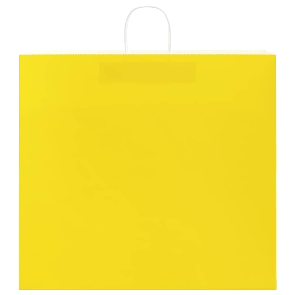 vidaXL Sacchetti di Carta 50 pz con Manici Gialli 54x15x49 cm