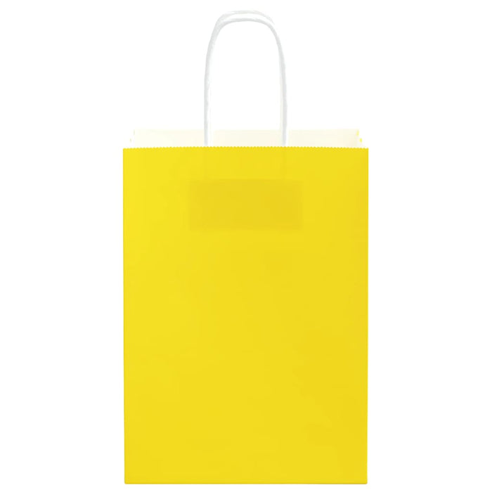 vidaXL Sacchetti di Carta 250 pz con Manici Gialli 15x8x21 cm