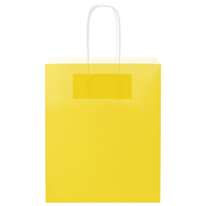 Sacchetti di Carta 250 pz con Manici Gialli 18x8x22 cm 4101782