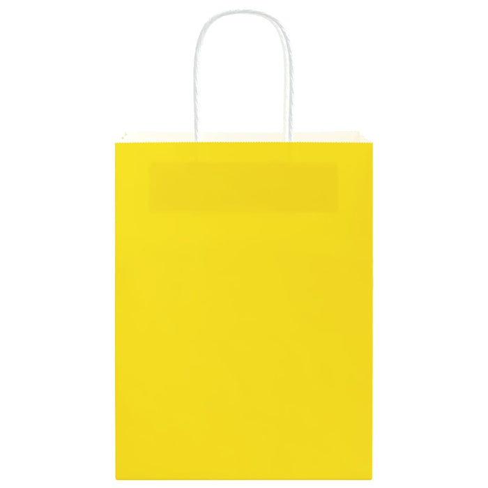 Sacchetti di Carta 250 pz con Manici Gialli 21x11x28 cm 4101783
