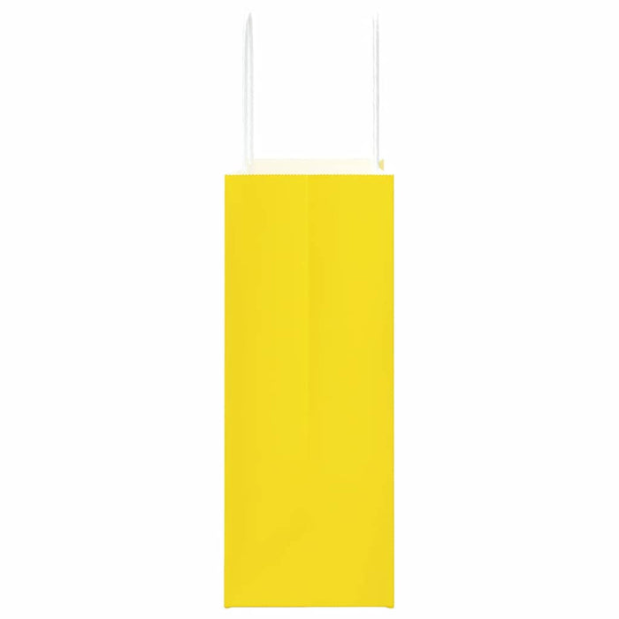 vidaXL Sacchetti di Carta 250 pz con Manici Gialli 21x11x28 cm