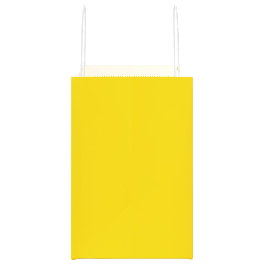 Sacchetti di Carta 250 pz con Manici Gialli 21x11x36 cm