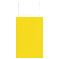 Sacchetti di Carta 250 pz con Manici Gialli 26x17x25 cm