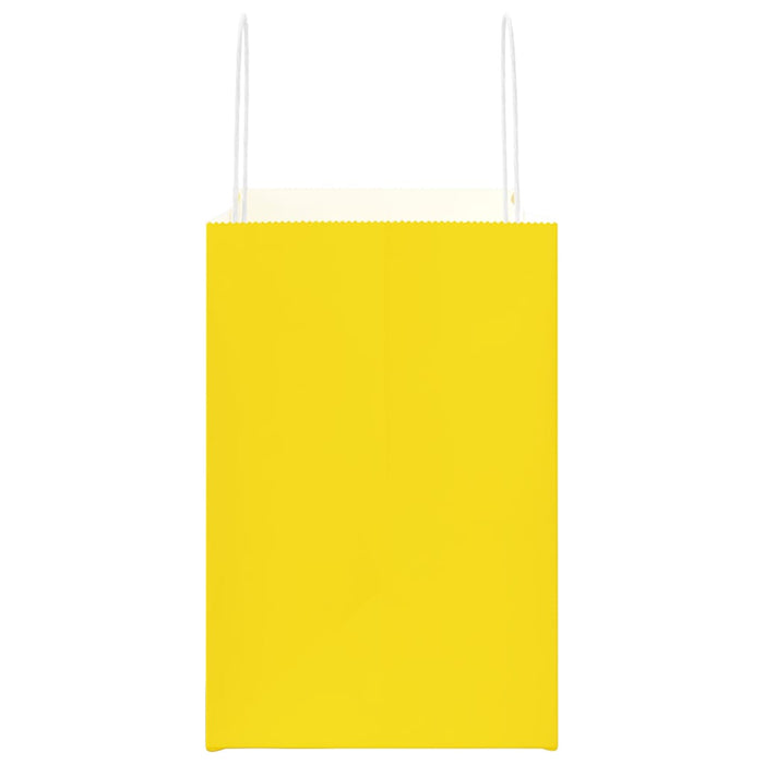 Sacchetti di Carta 250 pz con Manici Gialli 26x17x25 cm 4101787