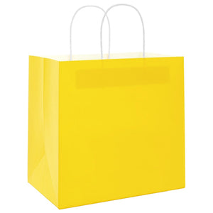 Sacchetti di Carta 250 pz con Manici Gialli 26x17x25 cm 4101787