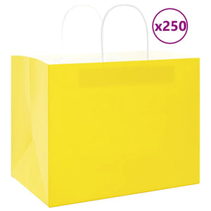 Sacchetti di Carta 250 pz con Manici Gialli 32x22x24 cm