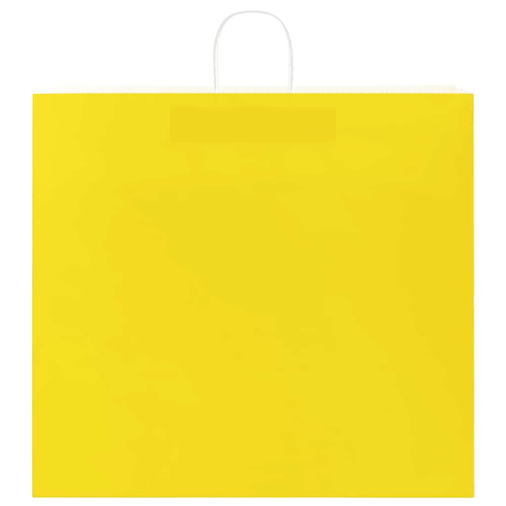 vidaXL Sacchetti di Carta 250 pz con Manici Gialli 54x15x49 cm