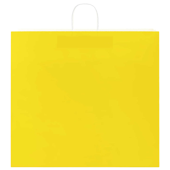 vidaXL Sacchetti di Carta 250 pz con Manici Gialli 54x15x49 cm