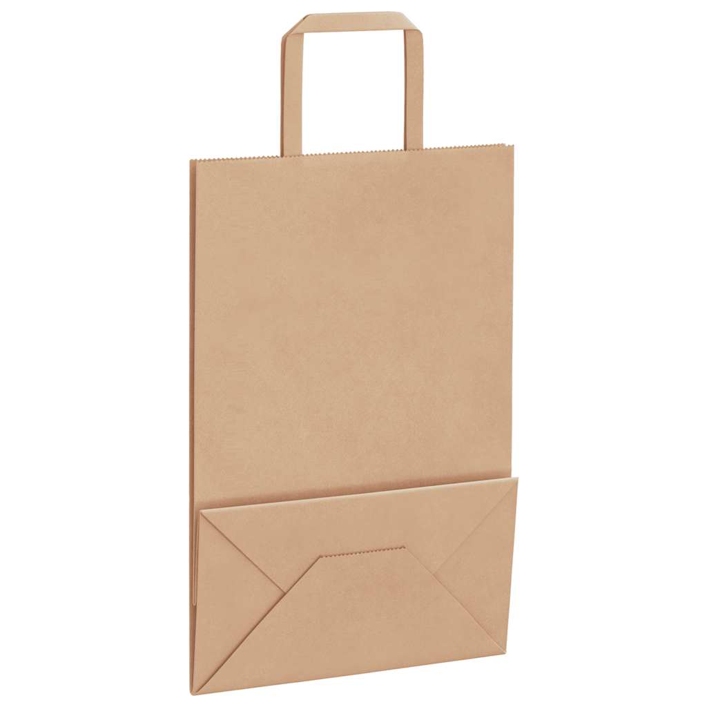 vidaXL Sacchetti di Carta 250 pz con Manici Marrone 21x11x31 cm