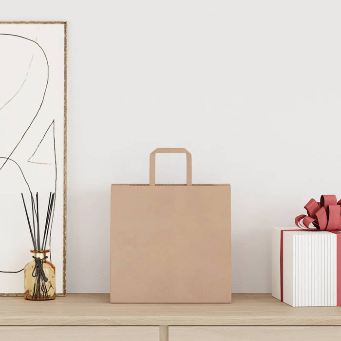 Sacchetti di Carta 250 pz con Manici Marrone 26x17x25 cm 4101815