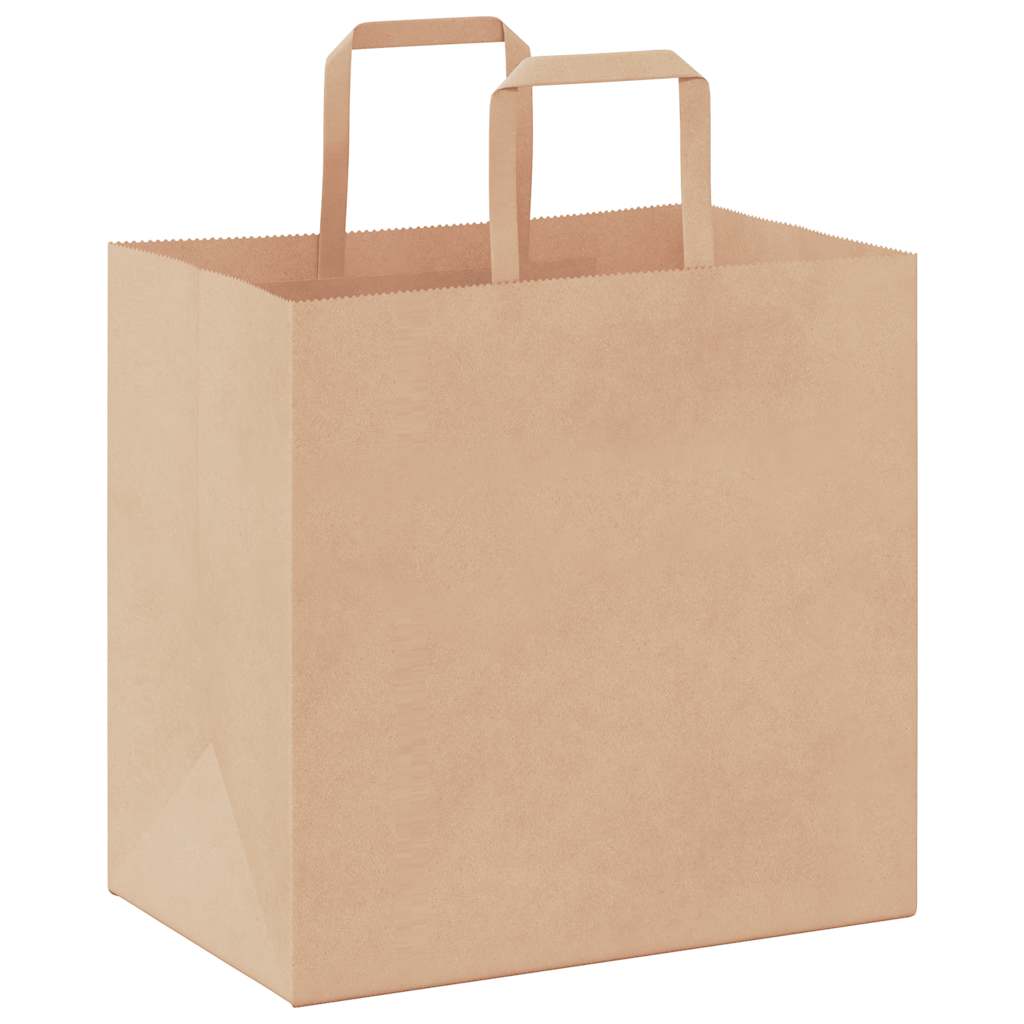 Sacchetti di Carta 250 pz con Manici Marrone 26x17x25 cm