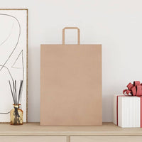 Sacchetti di Carta 250 pz con Manici Marrone 32x12x42 cm