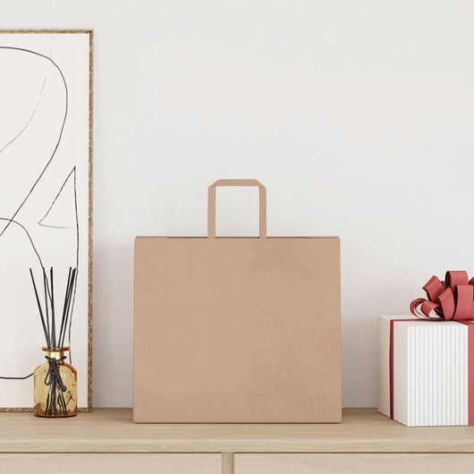 Sacchetti di Carta 250 pz con Manici Marrone 32x22x28 cm 4101820
