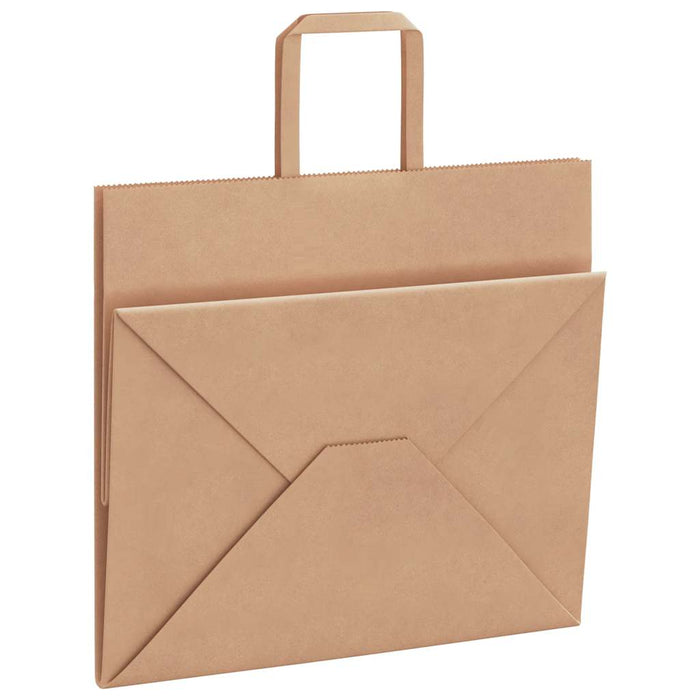 Sacchetti di Carta 250 pz con Manici Marrone 32x22x28 cm