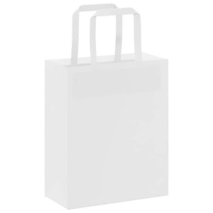 vidaXL Sacchetti di Carta 50 pz con Manici Bianchi 18x8x22 cm