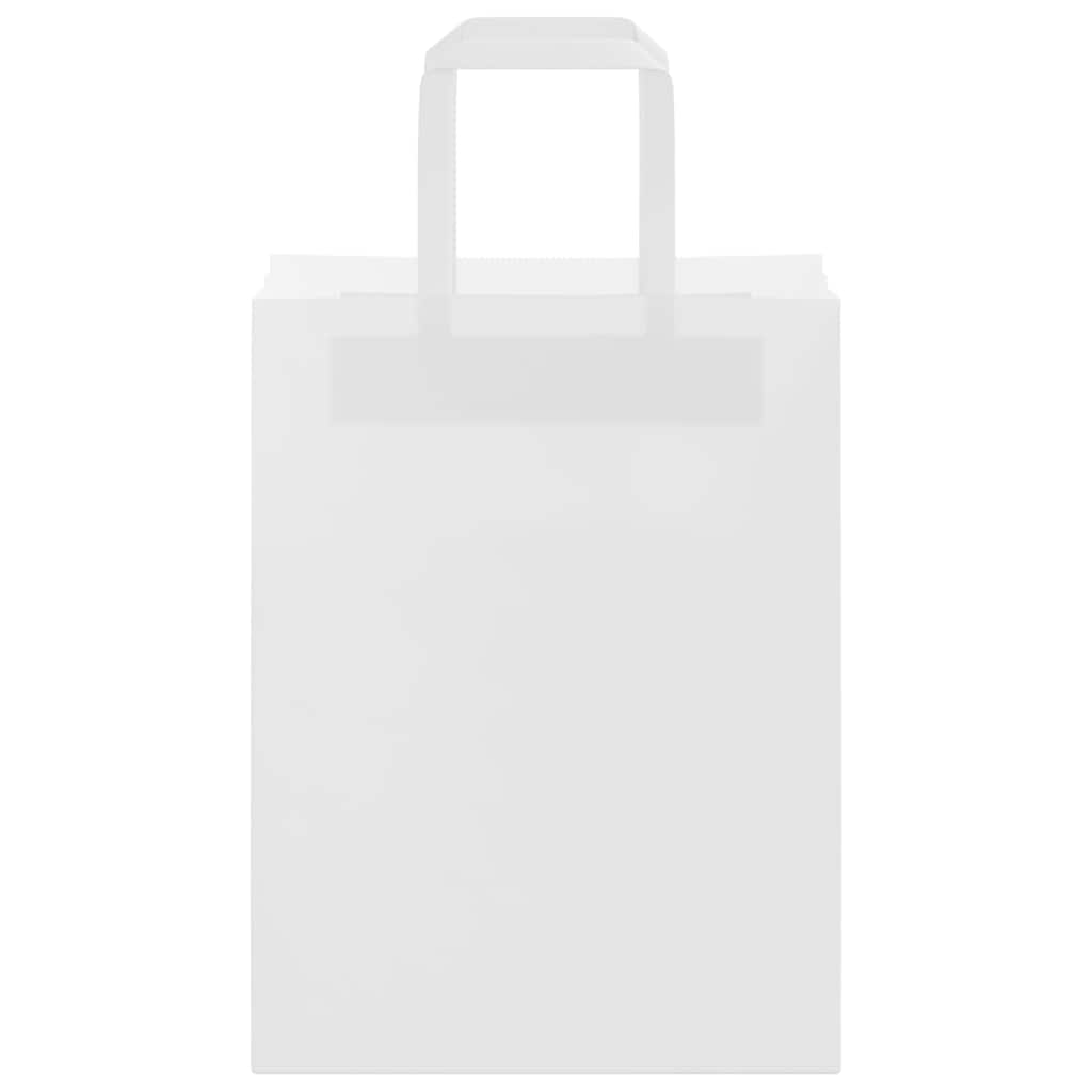 vidaXL Sacchetti di Carta 50 pz con Manici Bianchi 21x11x28 cm