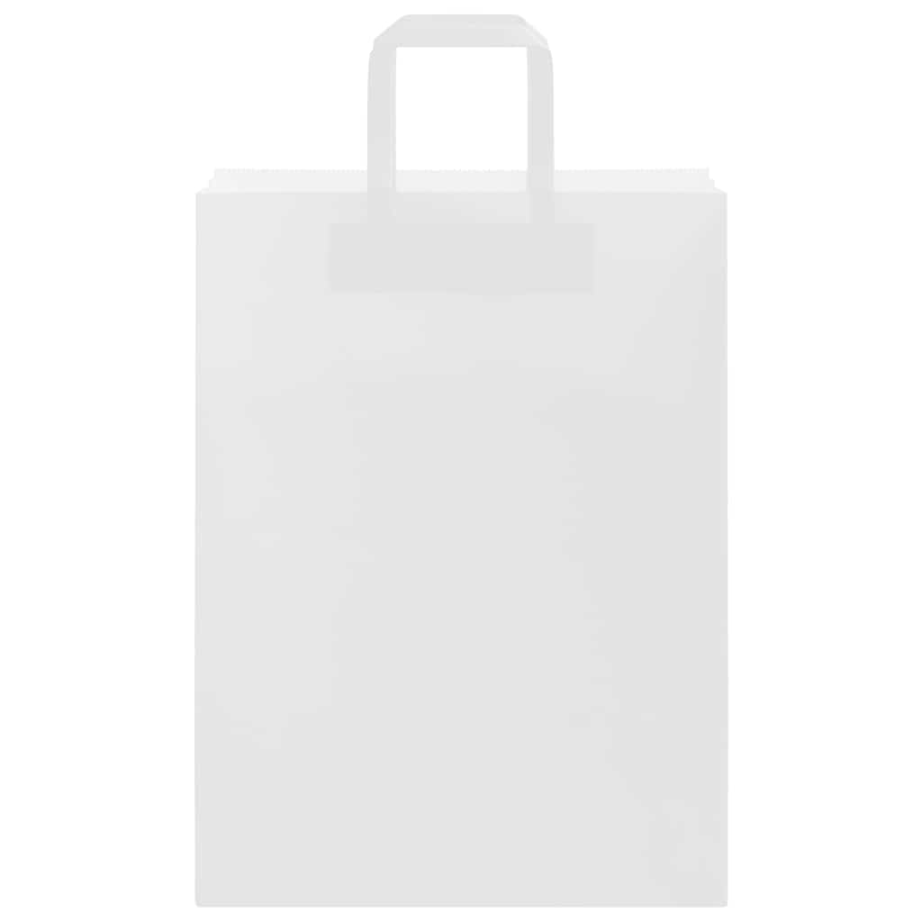 Sacchetti di Carta 50 pz con Manici Bianchi 26x12x35 cm