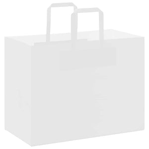 vidaXL Sacchetti di Carta 50 pz con Manici Bianchi 32x17x25 cm