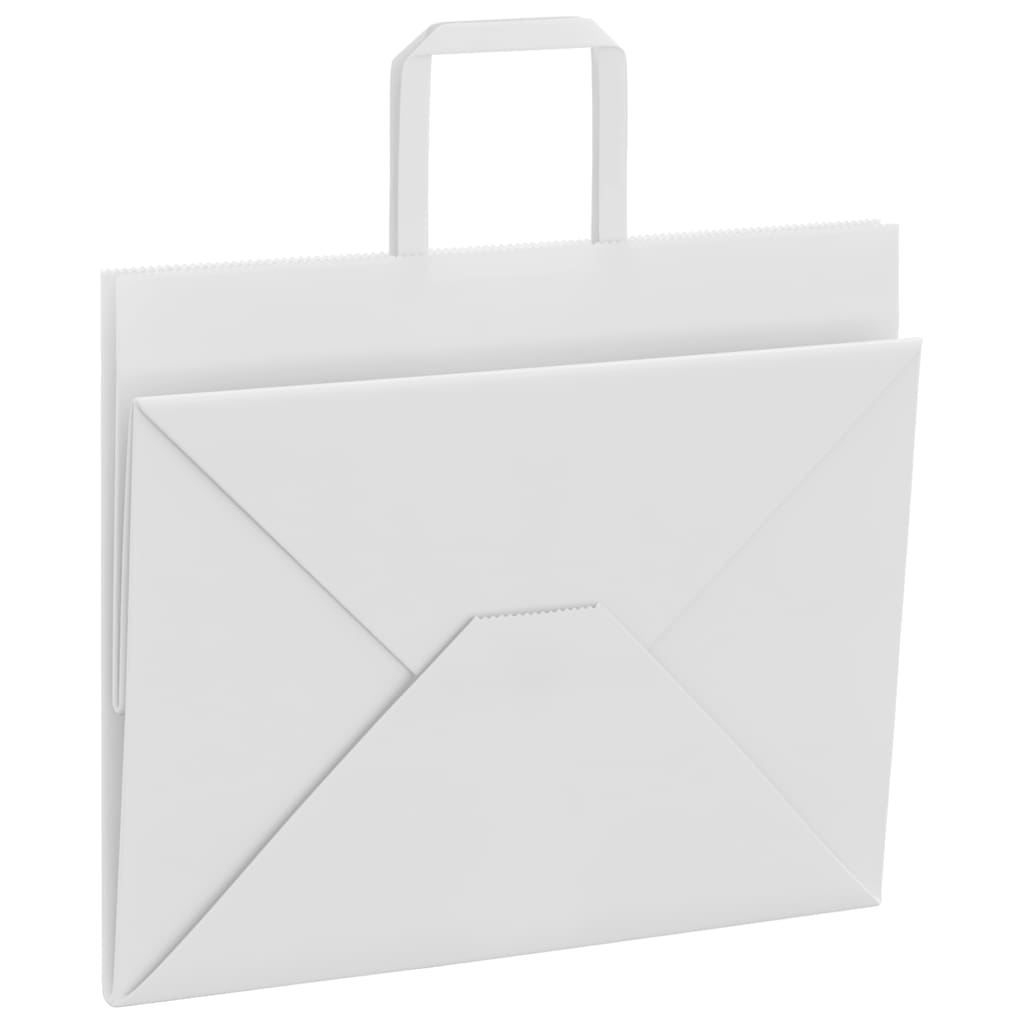 vidaXL Sacchetti di Carta 50 pz con Manici Bianchi 32x22x24 cm