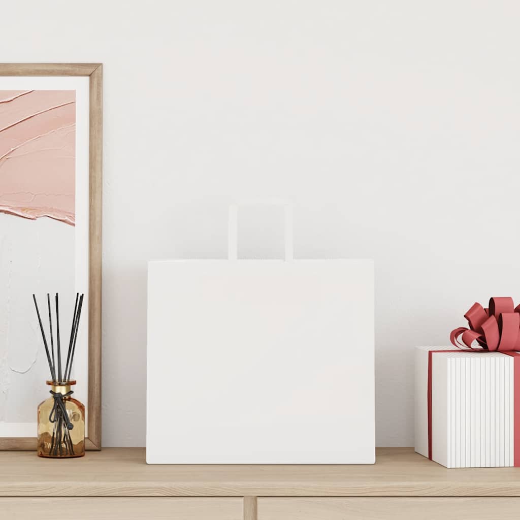 Sacchetti di Carta 50 pz con Manici Bianchi 32x22x28 cm 4101834