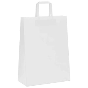 Sacchetti di Carta 250 pz con Manici Bianchi 26x12x35 cm