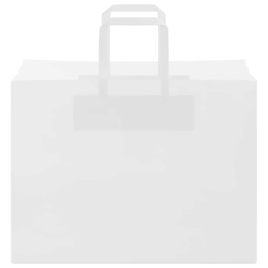 Sacchetti di Carta 250 pz con Manici Bianchi 32x17x25 cm 4101845