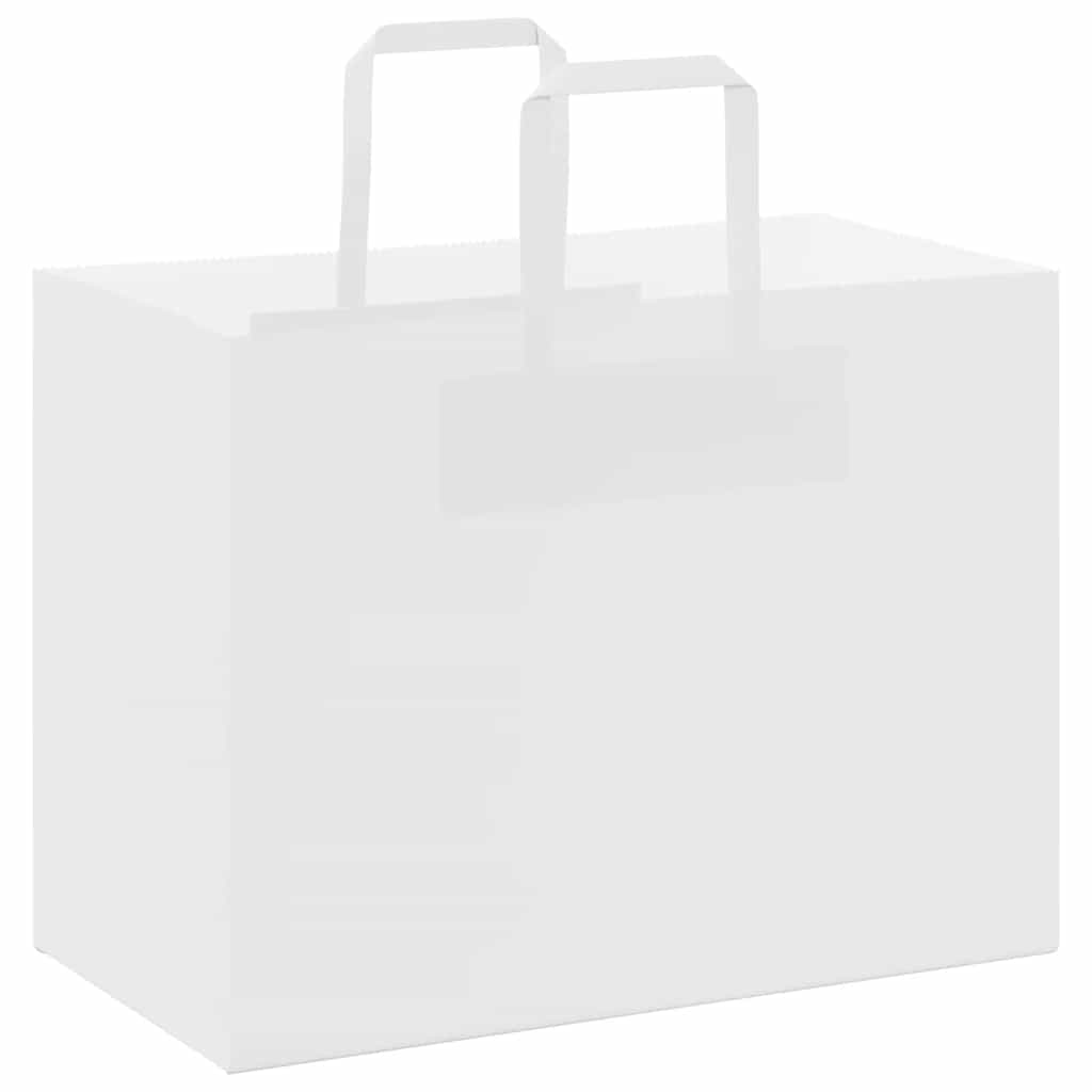 Sacchetti di Carta 250 pz con Manici Bianchi 32x17x25 cm 4101845
