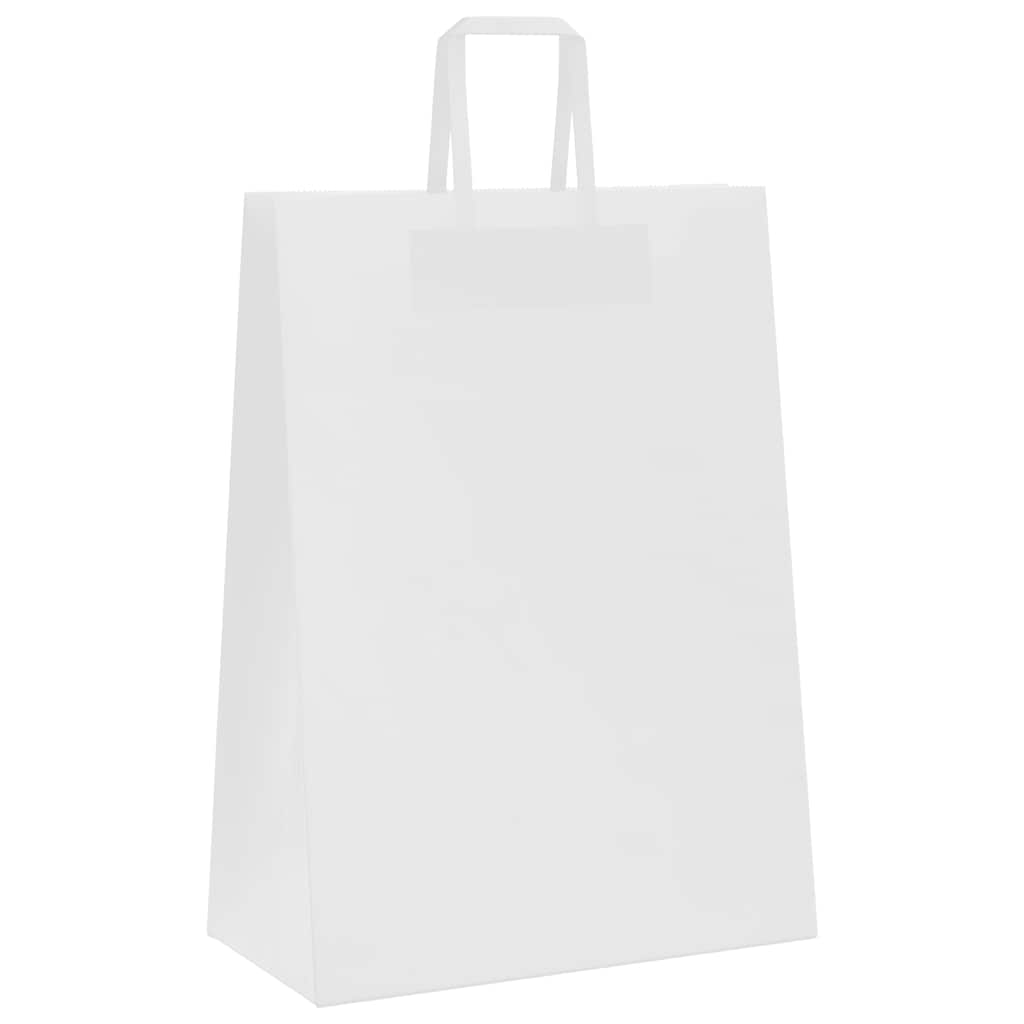 Sacchetti di Carta 250 pz con Manici Bianchi 32x17x44 cm 4101846