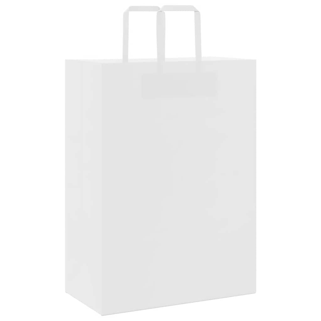 vidaXL Sacchetti di Carta 250 pz con Manici Bianchi 32x17x44 cm