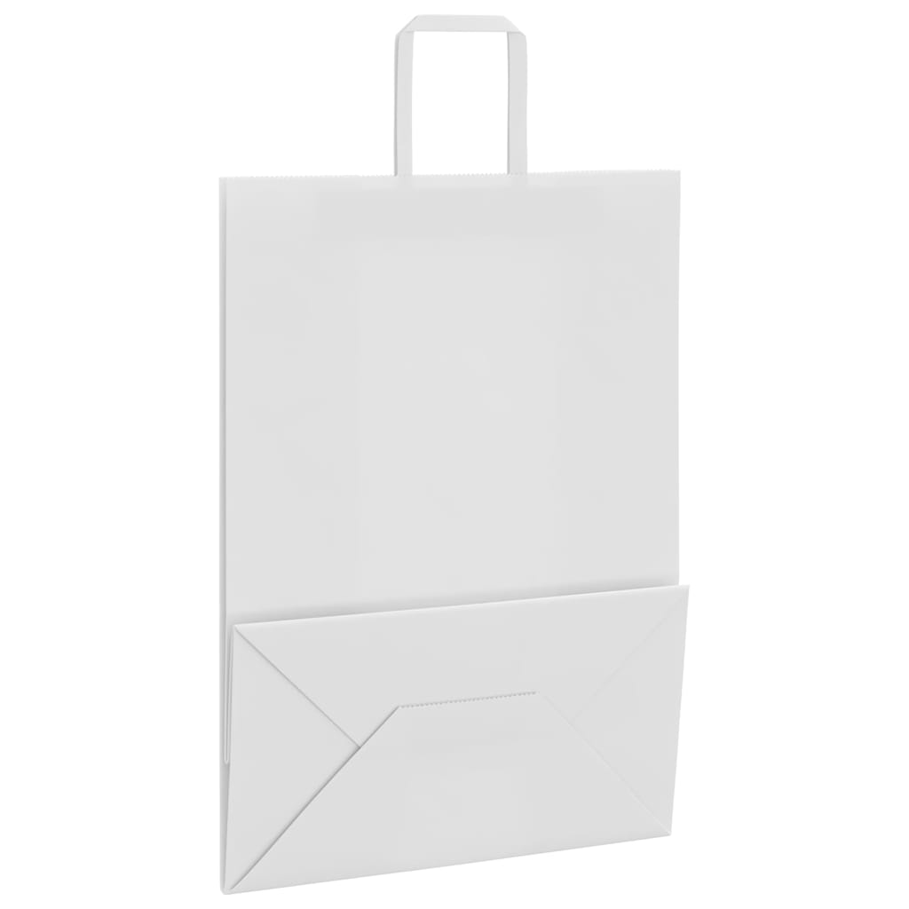 Sacchetti di Carta 250 pz con Manici Bianchi 32x17x44 cm 4101846