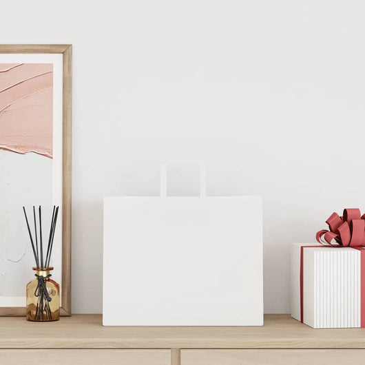 vidaXL Sacchetti di Carta 250 pz con Manici Bianchi 32x22x24 cm